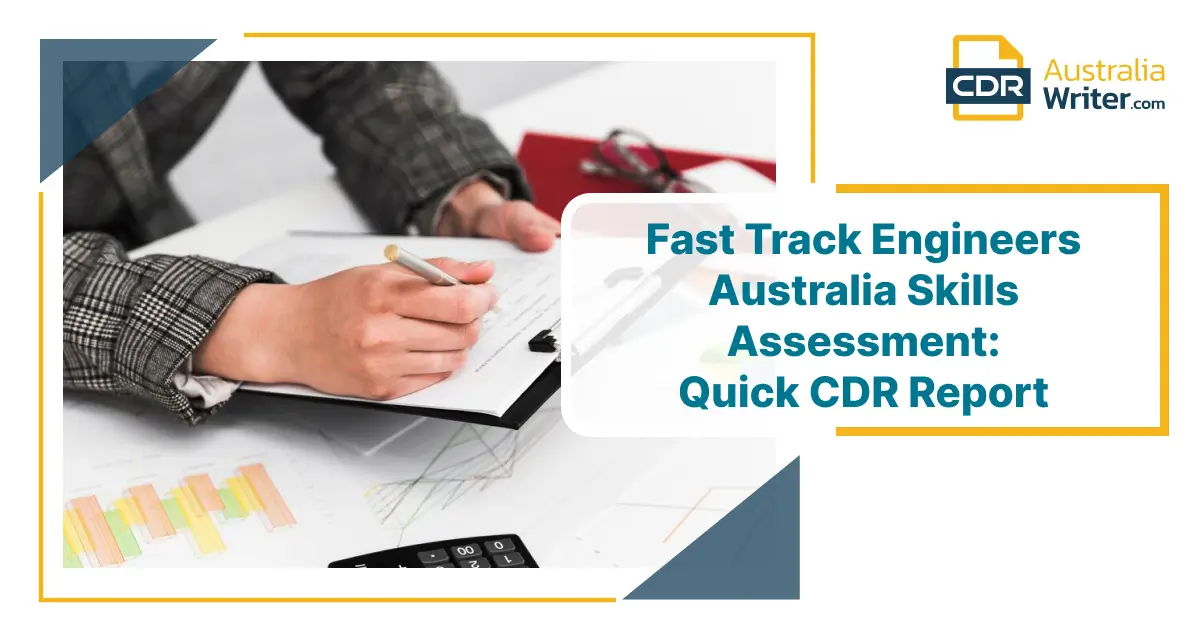 Professional reviewing documents for Fast Track Engineers Australia Skills Assessment and quick CDR report preparation