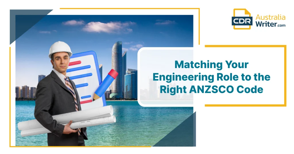 Engineer holding blueprints and working on matching their engineering role to the right ANZSCO code for skilled migration.