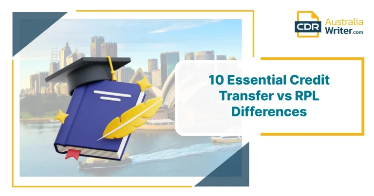10 Essential Credit Transfer vs RPL Differences Understand Credit Transfer vs RPL differences for Australian qualifications. Credit Transfer suits those with formal credentials (AUD 50-200), while RPL benefits experienced professionals (AUD 500-3000+). Both reduce study duration and costs. Get expert help from CDR Australia Writer for ACS, EA, VETASSESS & TRA assessments.