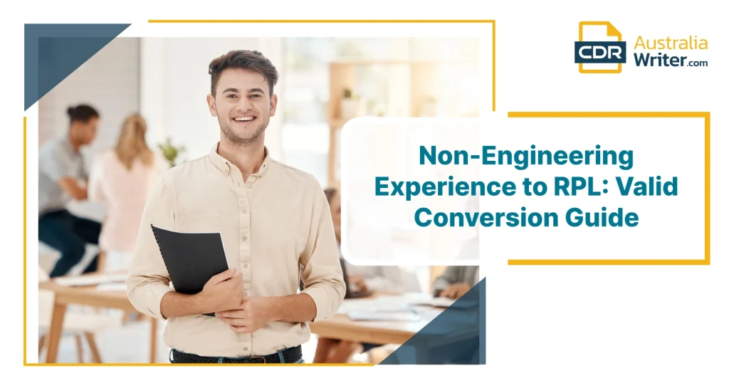 A young man holding a notebook in office enviornment with colleagues showing non-engineering experience to RPL