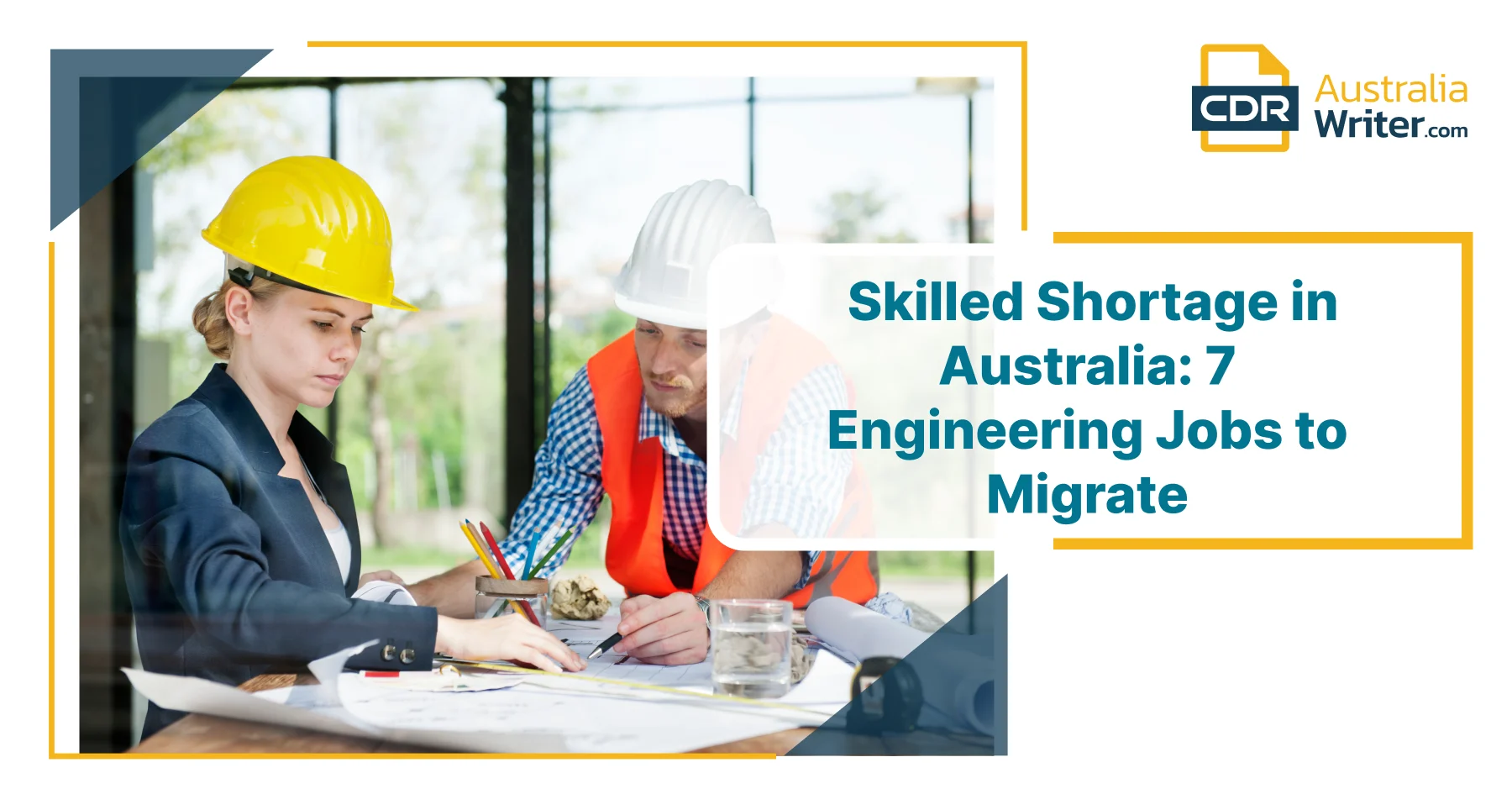 Skilled shortage in Australia highlighting high-demand engineering jobs, with professionals reviewing construction plans and project designs..