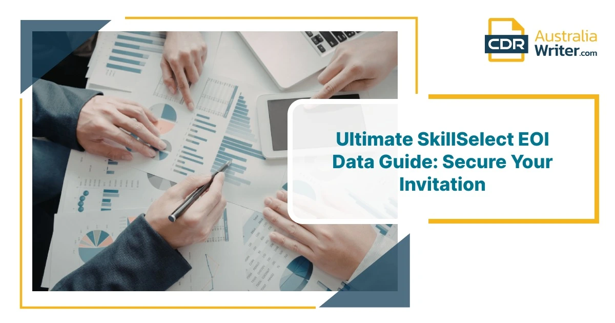 Professionals looking at SkillSelect EOI Data reports and charts to make it more likely that people will get invitations to move to Australia.