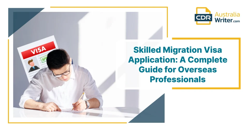 Student holding a tablet near Sydney Opera House with travel and document icons representing Migration Skill Assessment in Australia